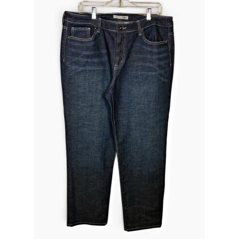Chico's Platinum Women's Jeans Size 2.5 Dark Wash Straight Leg Stretch Denim